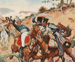 Heróica morte do príncipe Louis Ferdinand da Prússia em Saalfeld, 10 de outubro de 1806, 1936. de Unbekannt