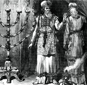 Sumos sacerdotes, mostrando as roupas de éfode e linho, c1880 de Unbekannt