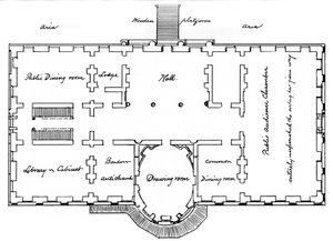 Planos originais de Hobans para a Casa Branca, século 18 1908 de Unbekannt