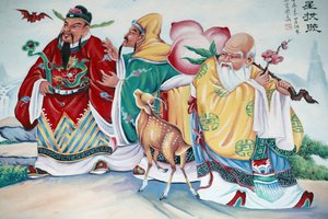 Hoi Tuong Te Nguoi Hoa templo budista chinês. Pintura budista. Phu Quoc. Vietnã. de Unbekannt