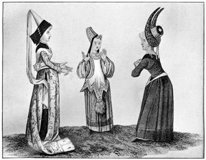 Chapéus com chifres e campanários, século XV, 1910 de Unbekannt
