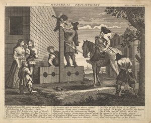 Placa Triunfante 4 de Hudibras: Ilustrações para Samuel Butlers Hudibras, 1725-30. de Unbekannt