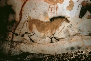 Pintura de caverna em Lascaux, França de Unbekannt