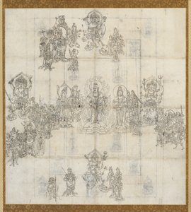 Esboço iconográfico Zuzo para os reis benevolentes Sutra Mandala, anos 1100. de Unbekannt