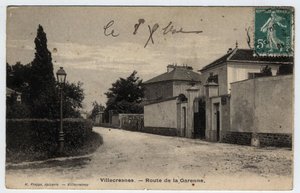 Ile de France, Val de Marne (94), Villecresnes: route de la Garenne - Postalard dated 1909 de Unbekannt