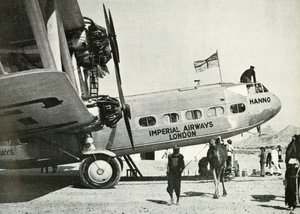 Imperial Airways Handley-Page biplano HP 42 Hanno, Gwadar, Baluchistão, c1931-c1940 1946. de Unbekannt