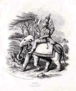 Indra, o deus hindu da luz, século XIX de Unbekannt