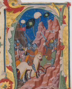 Inicial A com a Batalha dos Macabeus, ca. 1360-70. de Unbekannt