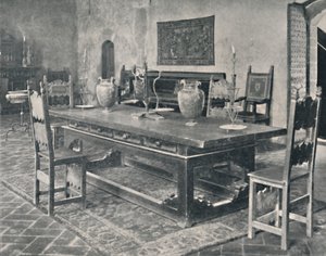Interior, Palazzo Davanzati - com mesa do século XV de Parma ou distrito de Modena, 1928 de Unbekannt