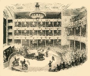Interior do anfiteatro de Astleys em 1843, c1878. de Unbekannt
