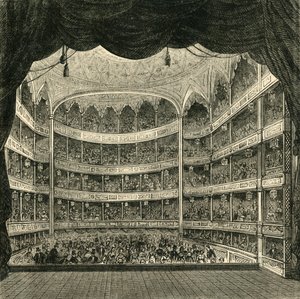Interior do Teatro Drury Lane, 1804, 1881. de Unbekannt