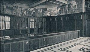 Interior dos escritórios da Grand Trunk Railways em Londres com friso de têmpera por Frank Brangwyn, c1909 de Unbekannt
