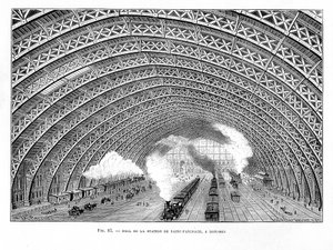 Interior da Estação Ferroviária St Pancras, Londres, 1865 de Unbekannt