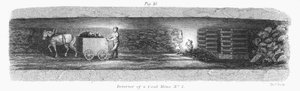 Interior de uma mina de carvão, 1862 de Unbekannt