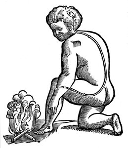 Movimento involuntário, Descartes, idéia de como os impulsos dos membros atingem o cérebro, 1692 de Unbekannt