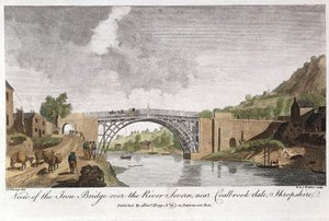 Ponte de ferro através do Severn em Ironbridge, Coalbrookdale, Inglaterra, construída em 1779 de Unbekannt