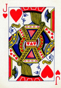 Valete de Copas de um baralho da Goodall & Son Ltd. jogando cartas, c1940 de Unbekannt