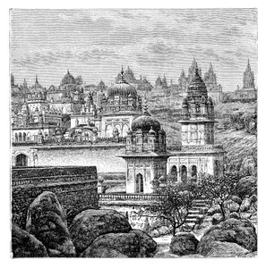 Templos de Jaina, Junagadh, Gujarat, Índia, 1895 de Unbekannt