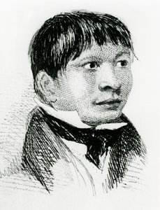Jemmy Button, o fuegiano adotado pela expedição de Fitzroy, como ele apareceu em 1833 1839 de Unbekannt