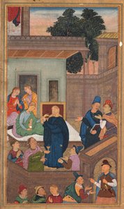 Jesus levanta a filha de Jairo dos mortos, de um espelho da santidade Mirat al-quds ..., 1602-16 de Unbekannt