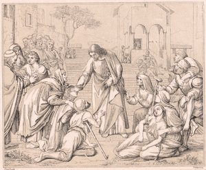 Jesus curando as multidões, c1880 de Unbekannt