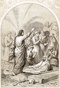 Jesus levantando Lázaro da tumba, c1880 de Unbekannt