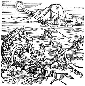 Jonas sendo vomitado pela baleia, 1557 de Unbekannt