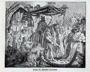 Karl IV entra em Avignon, 1882 de Unbekannt