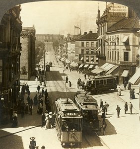 Karl Johan Street, WNW para o Palácio Real, Christiania, Noruega, c1905. de Unbekannt