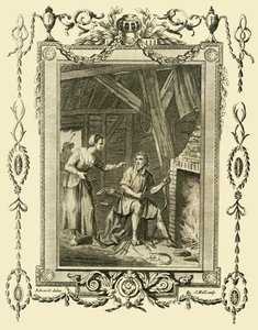 O rei Alfred, disfarçado, foi repreendido pela esposa pura dos rebanhos por deixar os bolos queimarem, c878, 1783. de Unbekannt