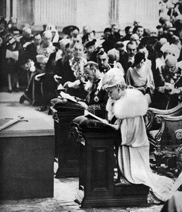 Rei George V e Queen Mary na Catedral de St Pauls, Serviço de Ação de Graças pelo Jubileu de Prata, 1935 de Unbekannt