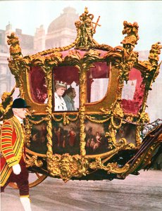 Rei George V e Queen Mary no histórico State Coach, c1935 de Unbekannt
