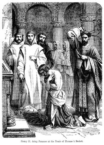 Rei Henrique II fazendo penitência no túmulo de Thomas a Becket, Catedral de Canterbury de Unbekannt