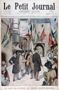 Rei Oscar II da Suécia visitando o Monte Saint-Michel, Normandia, França, 1902 de Unbekannt