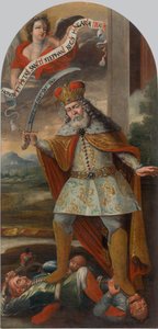 Rei Santo Estêvão na batalha com os turcos, ca. 1718-1719. de Unbekannt