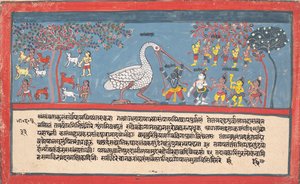 Krishna mata Bakasura, o Demônio do Guindaste ..., de um Bhagavata Purana Disperso ..., 1800-1825. de Unbekannt