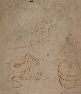 Krishna Subjuga a Serpente Kaliya no Rio Yamuna..., ca. 1780. de Unbekannt