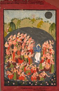 Krishna e as Gopis se reúnem para Rasamandala, c. 1720-1730. de Unbekannt
