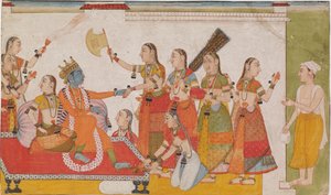Krishna Wellcome Sudama, Daquele Bhagavata Poorna, c. ೧೭೦೦. de Unbekannt