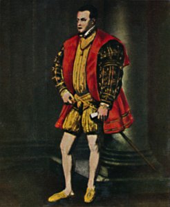 Rei Filipe II da Espanha 1527-1598. - Pintura de Ticiano, 1934. de Unbekannt