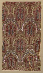 Lampas com arcos de palmette com padrão de parede Alhambra, década de 1300. de Unbekannt