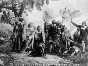 Desembarque de Colombus na América, século XV, década de 1920 de Unbekannt