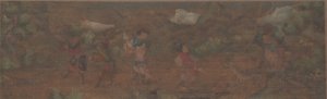 Pintura de paisagem de figura em cenário de floresta. de Unbekannt