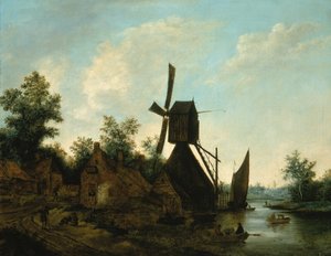 Paisagem Moinho de vento, século XVII. de Unbekannt
