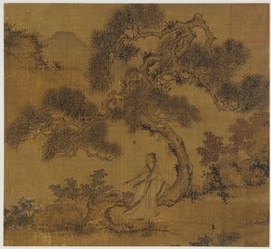 Paisagem: um homem sob um pinheiro, dinastia Ming, 1368-1644. de Unbekannt