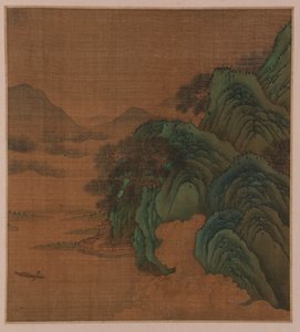 Paisagem: colinas, vale e riacho, possivelmente dinastia Ming, 1368-1644. de Unbekannt