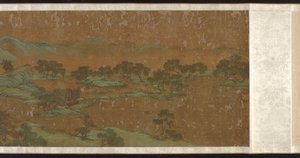 Paisagem em azul e verde, dinastia Ming ou Qing, séculos XVII-XVIII. de Unbekannt
