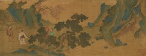 Paisagem com imortais taoístas nas montanhas, dinastia Ming ou Qing, século XVII. de Unbekannt