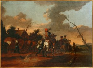 Paisagem com um trem de cavaleiros de Unbekannt