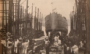 Lançamento do HMS Lion em agosto de 1910, c1910, 1935 de Unbekannt